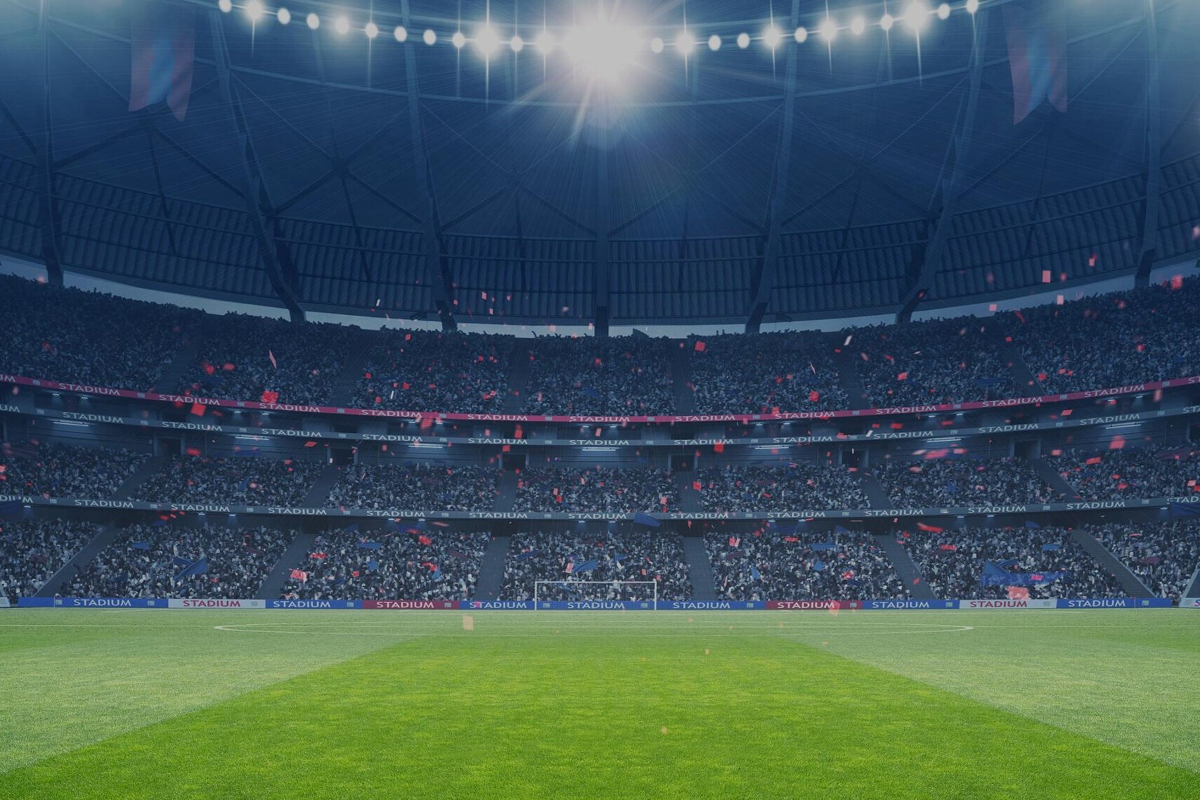 Non descriptive image of a stadium from the pitch